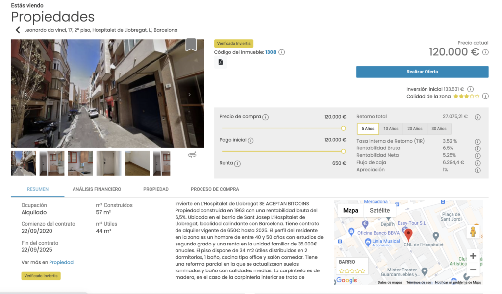 Propiedad por bitcoins en Barcelona