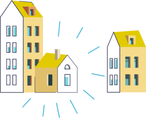 Home - Nuevo blog edificios en blanco y amarillo a la venta con inquilnos