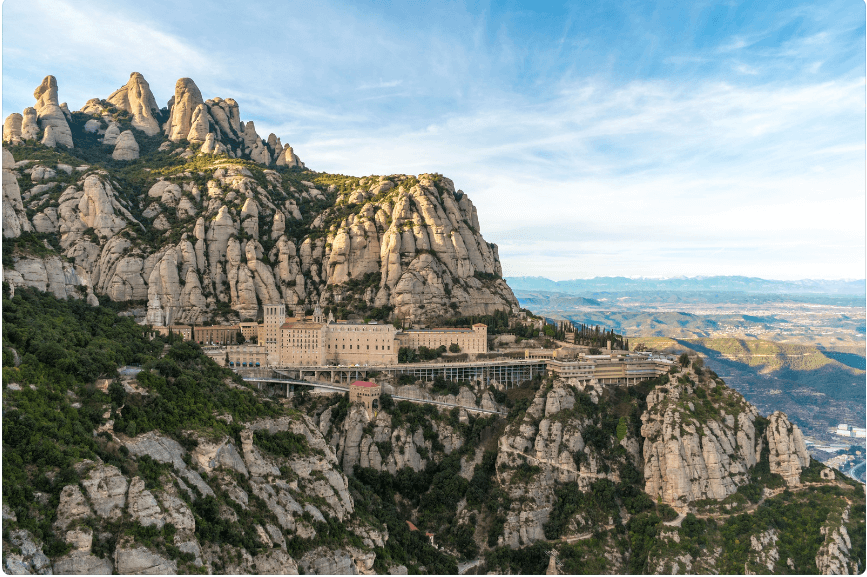 La montaña de Montserrat, uno de los símbolos de Cataluña. 