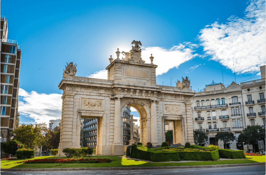 La Puerta de la Mar, uno de los monumentos históricos de la ciudad de Valencia. 